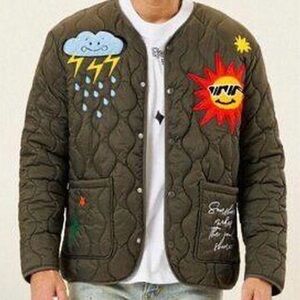 First Row Rain Or Shine Quilted Olive Liner Puff Jacket Sz Small Unisex